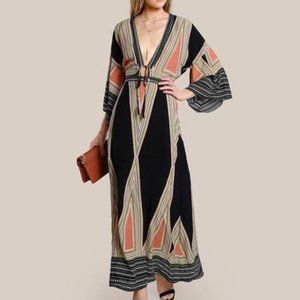 Shein Women Cut Out Back Plunging Kimono Dress dress multicolor 3XL